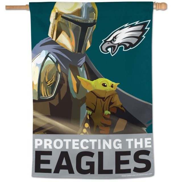 Bandera vertical de los Philadelphia Eagles/Star Wars Mandalorian de 28" x 40"