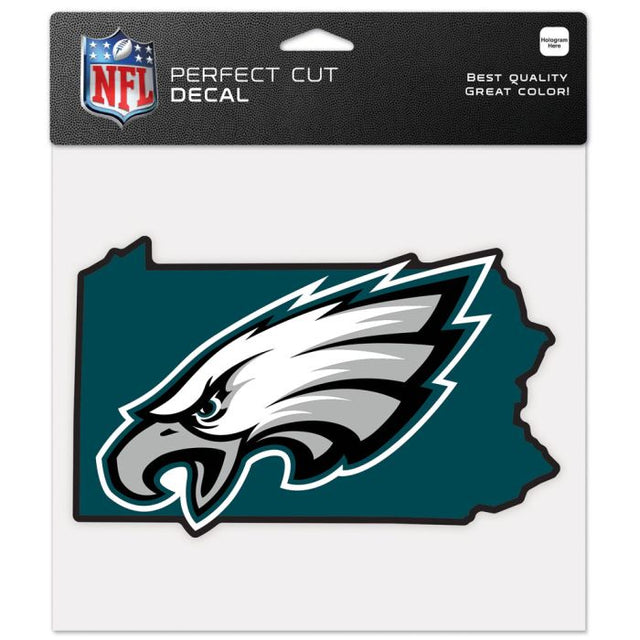 Philadelphia Eagles State Shaped Perfect Cut Color Decal 8" x 8"