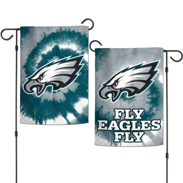 Banderas de jardín teñidas con motivos de los Philadelphia Eagles, de 2 lados, 12,5" x 18"