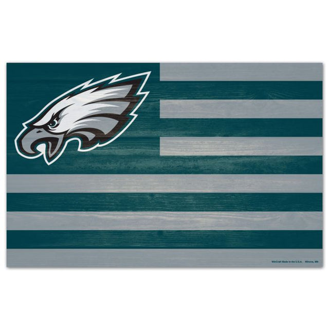 Letrero de madera de los Philadelphia Eagles, 11" x 17", 1/4" de grosor