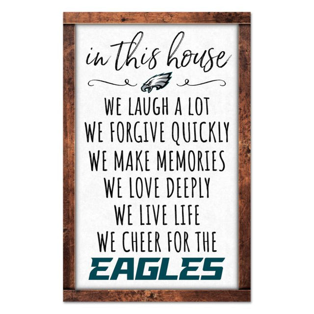 Letrero de madera de los Philadelphia Eagles, 11" x 17", 1/4" de grosor