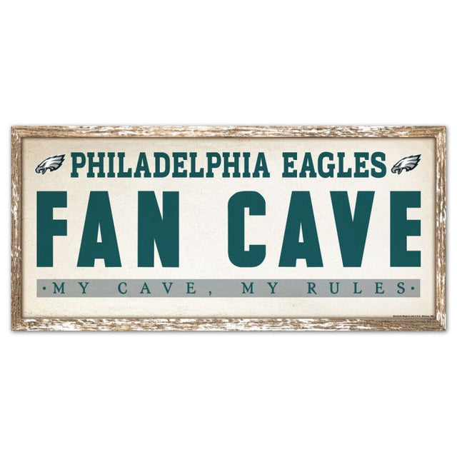 Letrero de madera de los Philadelphia Eagles de 8" x 17"