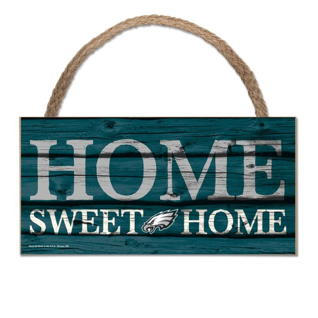 Philadelphia Eagles Wood Sign w/Rope 5" x 10"