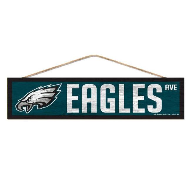 Philadelphia Eagles Wood Sign-with Rope 4" x 17"