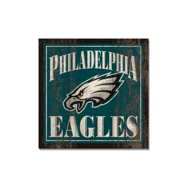 Imán de madera de los Philadelphia Eagles de 3" x 3"