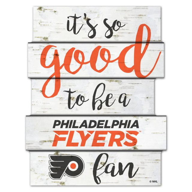 Letrero de madera de abedul de los Philadelphia Flyers de 11" x 14"