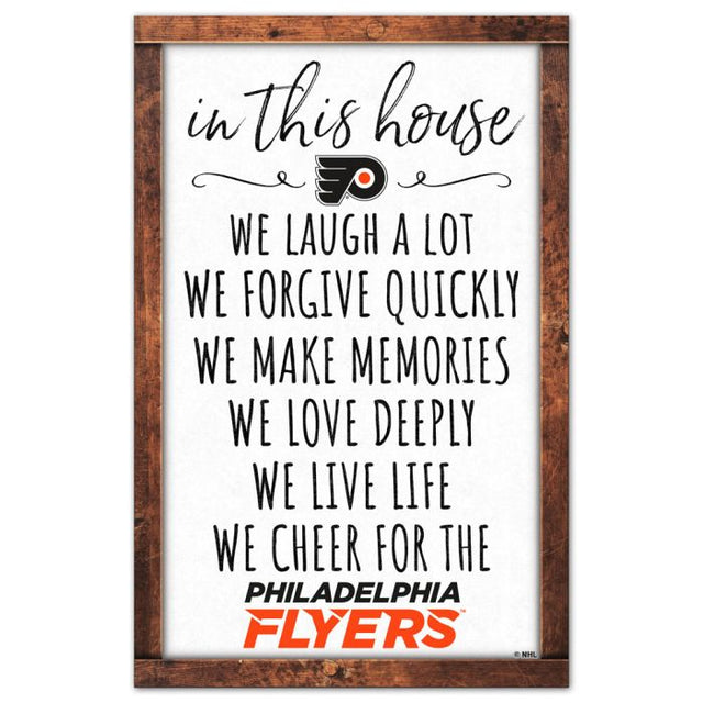 Letrero de madera con la inscripción BOX LIST de los Philadelphia Flyers, 11" x 17", 1/4" de grosor