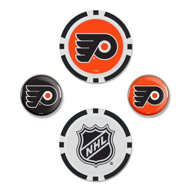 Juego de cuatro marcadores de pelota de los Philadelphia Flyers