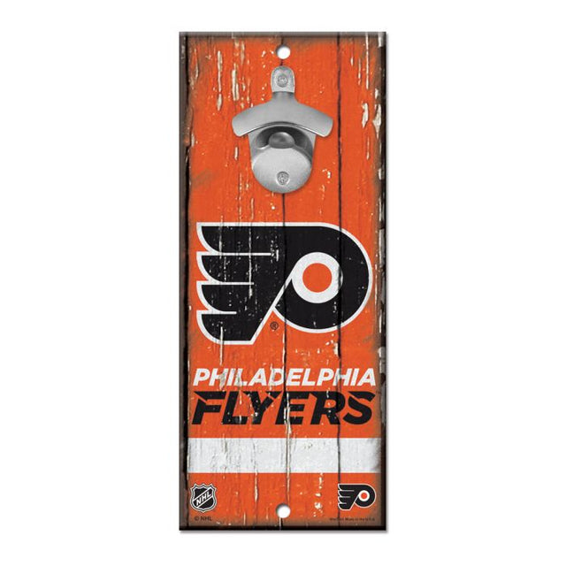 Letrero destapador de botellas de los Philadelphia Flyers de 5 x 11 pulgadas