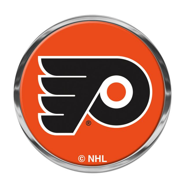 Emblema de metal cromado abovedado de los Philadelphia Flyers