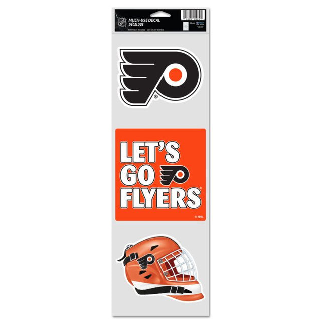 Calcomanías para fanáticos de los Philadelphia Flyers de 3,75" x 12"