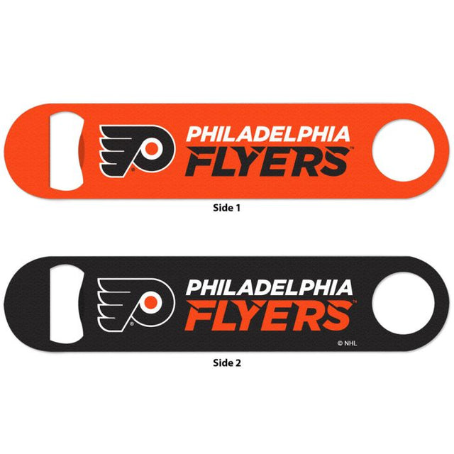 Abridor de botellas de metal de los Philadelphia Flyers de 2 lados