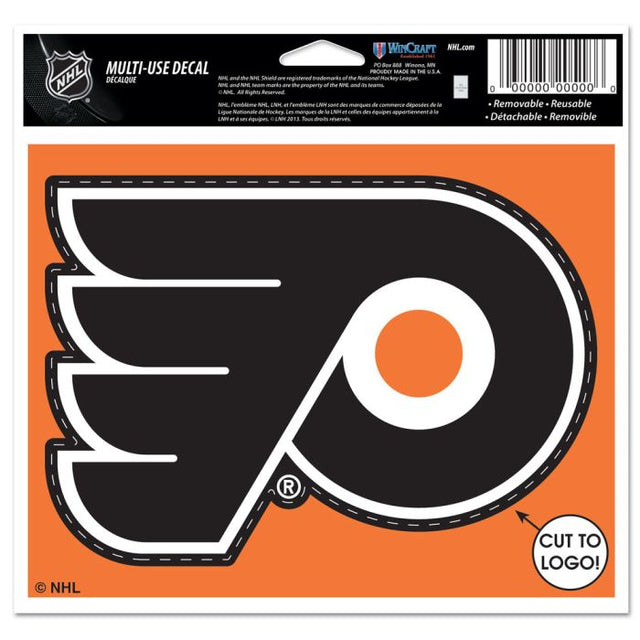 Calcomanía multiusos de los Philadelphia Flyers: cortada con el logotipo, 5" x 6"