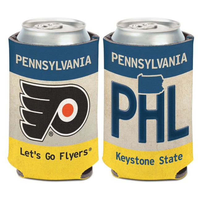 Enfriador de lata con placa estatal de los Philadelphia Flyers, 12 oz.