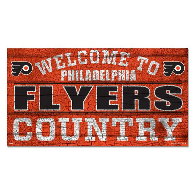 Letrero de madera de los Philadelphia Flyers, 13" x 24", 1/4" de grosor