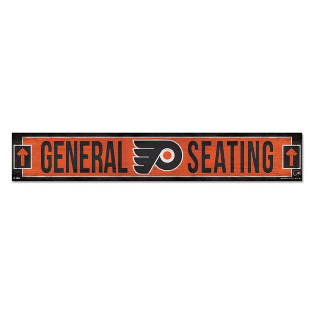 Letrero de madera de los Philadelphia Flyers, 6" x 36", 3/8" de grosor