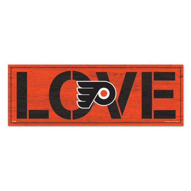 Letrero de madera de los Philadelphia Flyers, 8" x 23", 1/4" de grosor