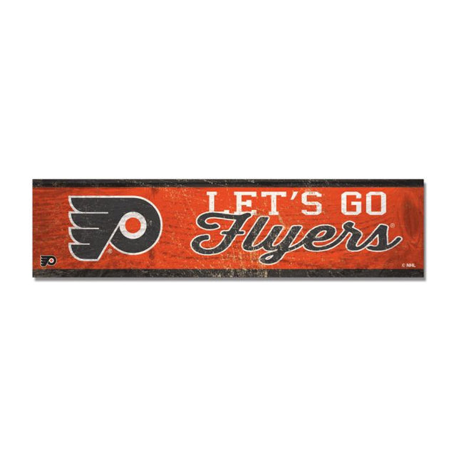 Imán de madera de los Philadelphia Flyers, 1,5" x 6"