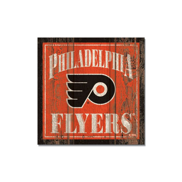 Imán de madera de los Philadelphia Flyers de 3" x 3"