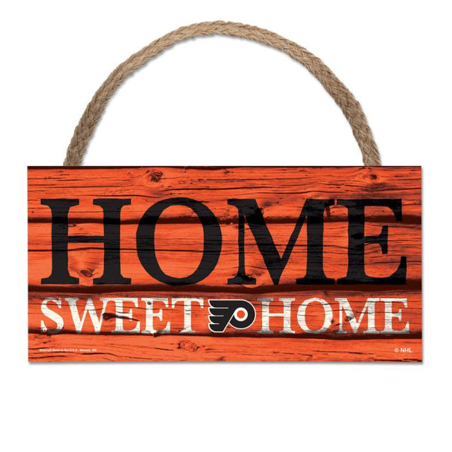 Philadelphia Flyers home sweet home Wood Sign w/Rope 5" x 10"