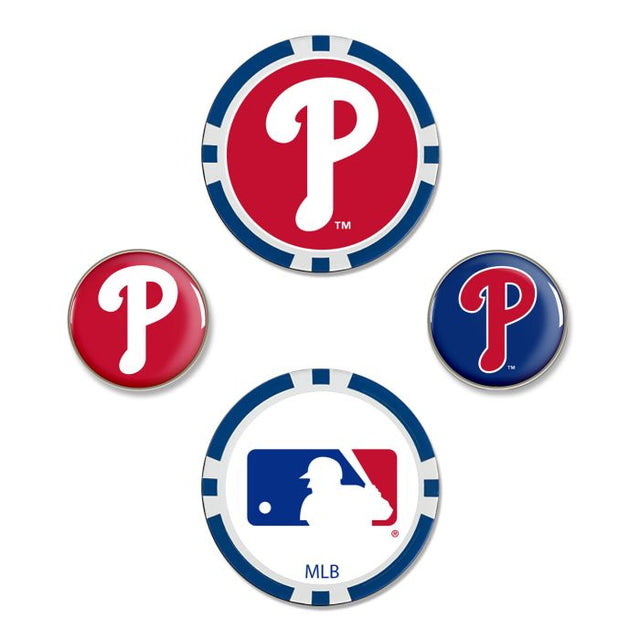 Juego de cuatro marcadores de pelota de los Philadelphia Phillies