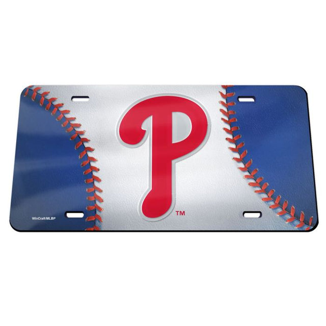 Placa de matrícula acrílica especial con el logo de los Philadelphia Phillies