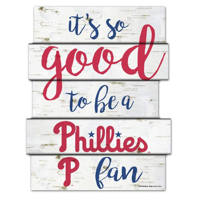 Letrero de madera de abedul de los Philadelphia Phillies, 11 x 14 pulgadas