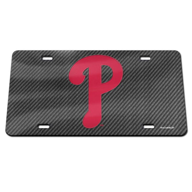 Philadelphia Phillies CARBON Specialty Acrylic License Plate