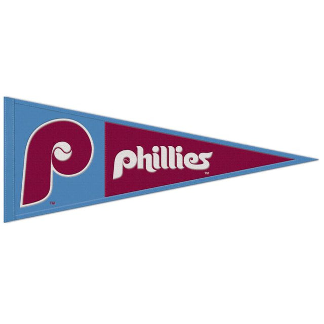 Banderín de lana de los Philadelphia Phillies/Cooperstown, 13" x 32"