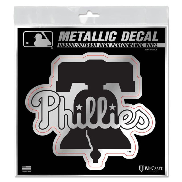 Calcomanía metálica de los Philadelphia Phillies de 6" x 6"