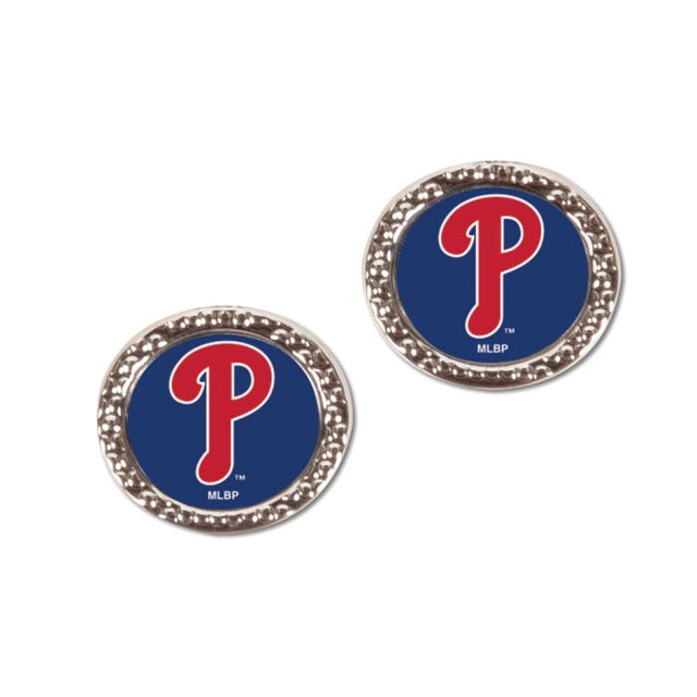 Pendientes de joyería de los Philadelphia Phillies en cartulina redonda