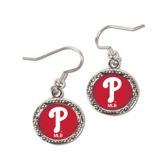 Pendientes de joyería de los Philadelphia Phillies en cartulina redonda