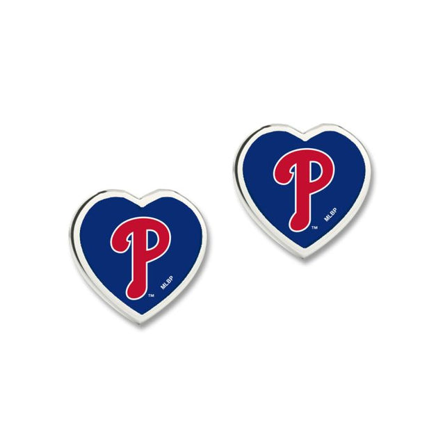 Pendientes de los Philadelphia Phillies con corazón en 3D