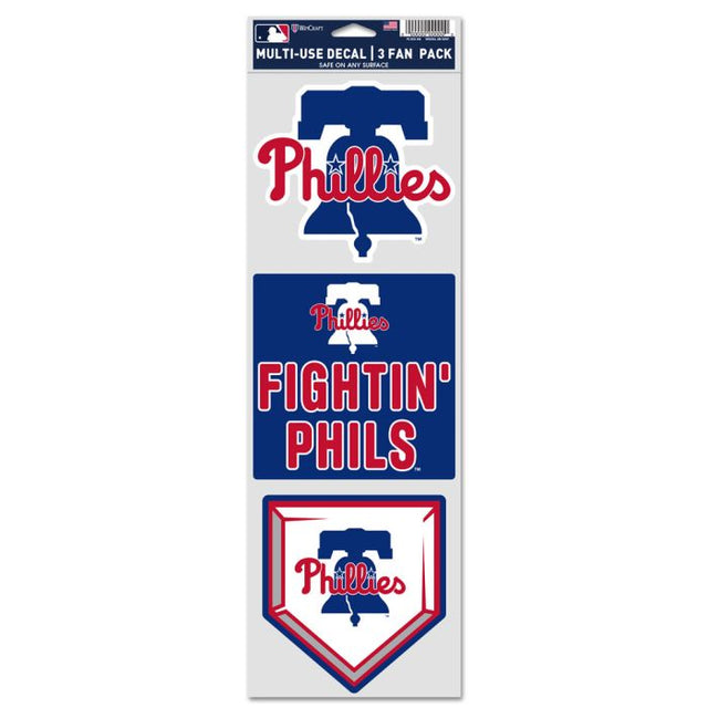 Calcomanías para fanáticos de los Philadelphia Phillies de 3,75" x 12"