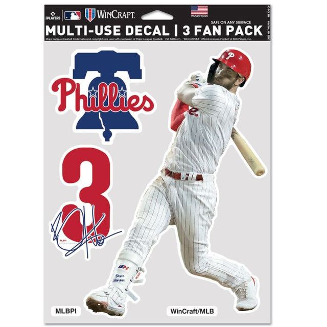 Paquete multiusos para 3 fanáticos de los Philadelphia Phillies/Players, Bryce Harper