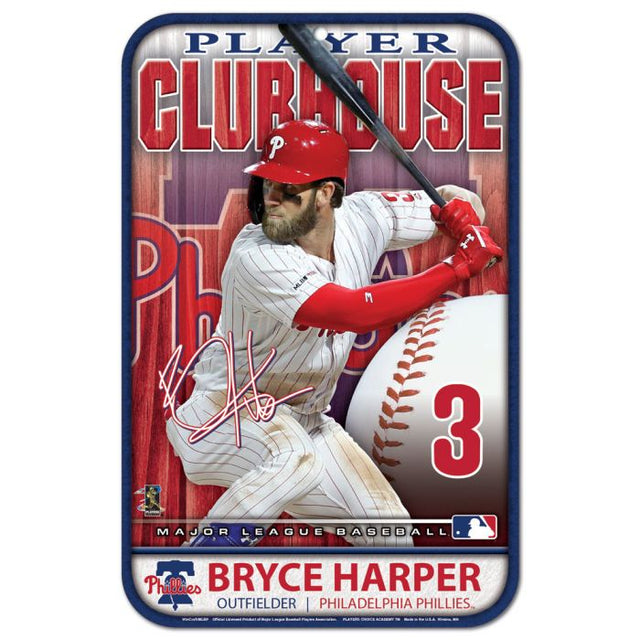 Cartel de plástico de los Philadelphia Phillies/Jugadores, 11" x 17", de Bryce Harper