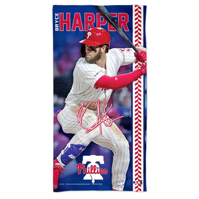 Toalla de playa Spectra de los Philadelphia Phillies/Players, 30" x 60", de Bryce Harper