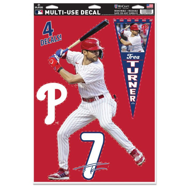 Calcomanía multiusos de los Philadelphia Phillies de 11" x 17" de Trea Turner