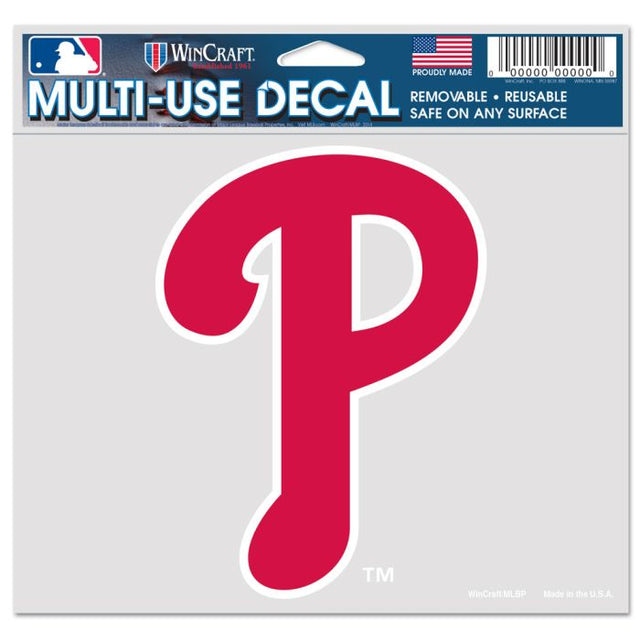 Philadelphia Phillies Multi-Use Decal -Clear Bckrgd 5" x 6"