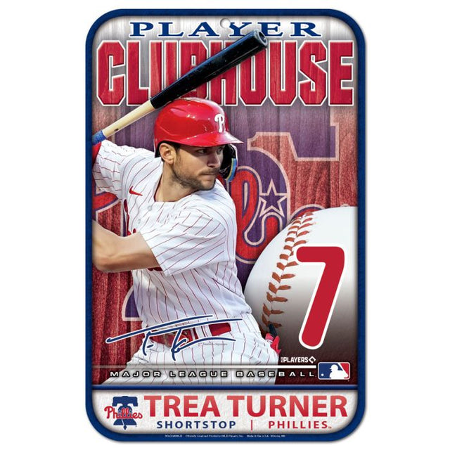 Philadelphia Phillies Plastic Sign 11" x 17" Trea Turner