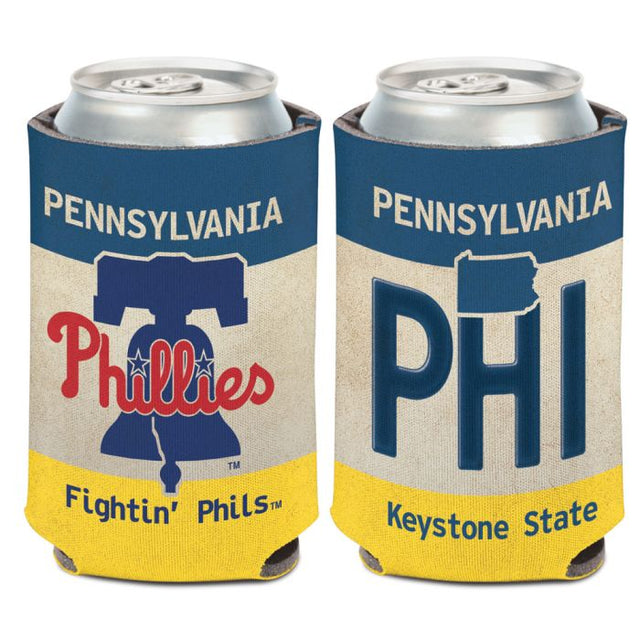 Enfriador de lata con placa ESTATAL de los Philadelphia Phillies, 12 oz.