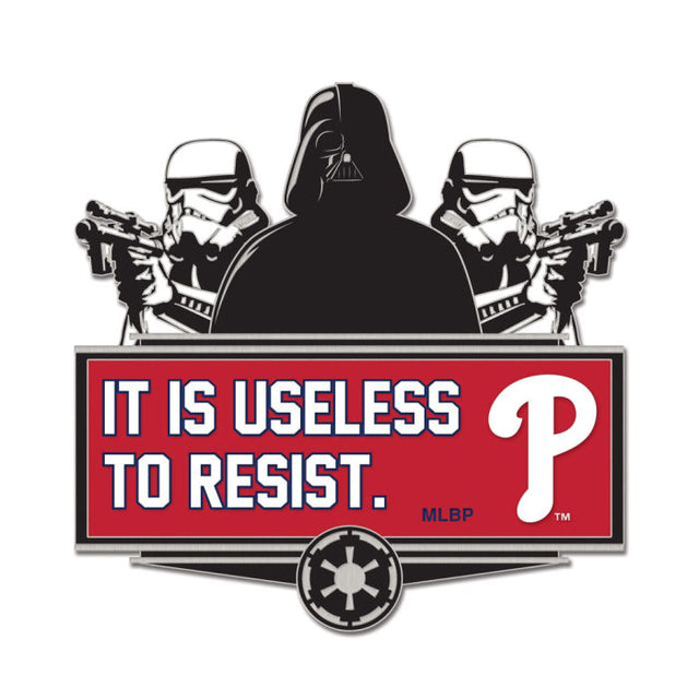 Tarjeta de joyería con pin de colección de Darth Vader de los Philadelphia Phillies/Star Wars