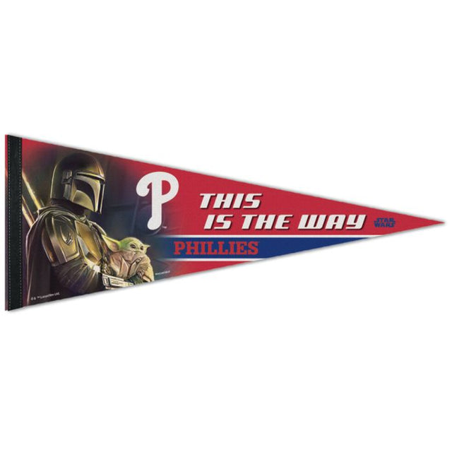 Banderín premium de los Philadelphia Phillies/Star Wars Mandalorian de 30 x 76 cm