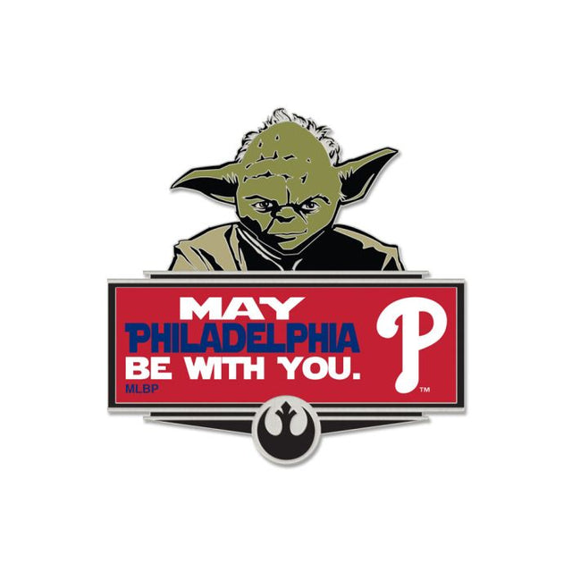 Tarjeta de joyería con pin de colección de Yoda de los Philadelphia Phillies/Star Wars