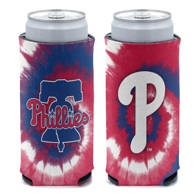 Enfriador de latas delgado de 12 oz con teñido anudado de los Philadelphia Phillies