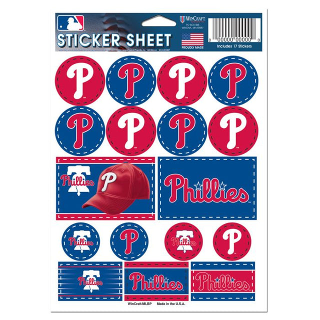 Philadelphia Phillies Vinyl Sticker Sheet 5" x 7"