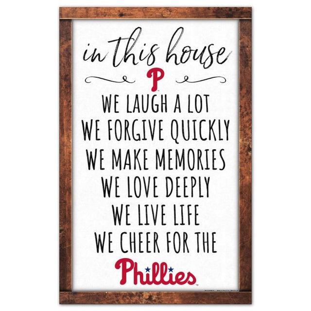 Letrero de madera de los Philadelphia Phillies, 11" x 17", 1/4" de grosor