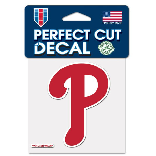 Calcomanía de color de corte perfecto con el logotipo de los Philadelphia Phillies de 4" x 4"