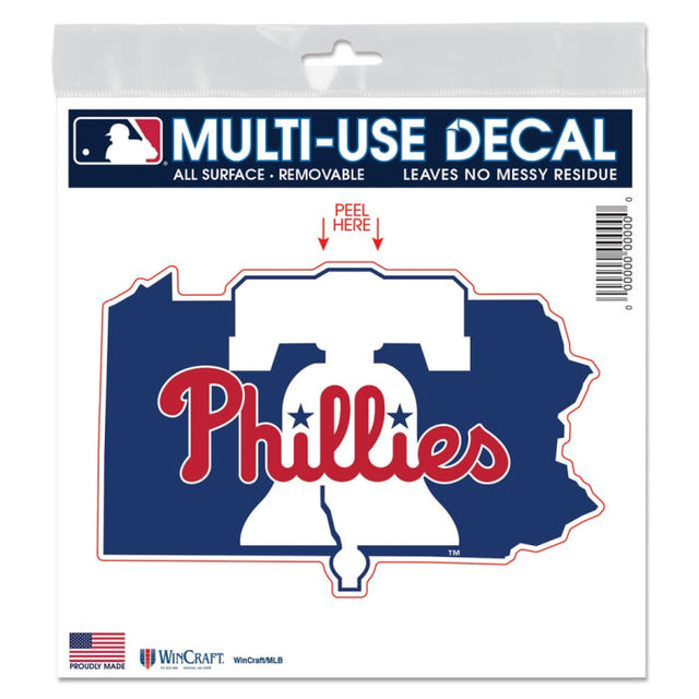 Philadelphia Phillies state shape All Surface Decal 6" x 6"