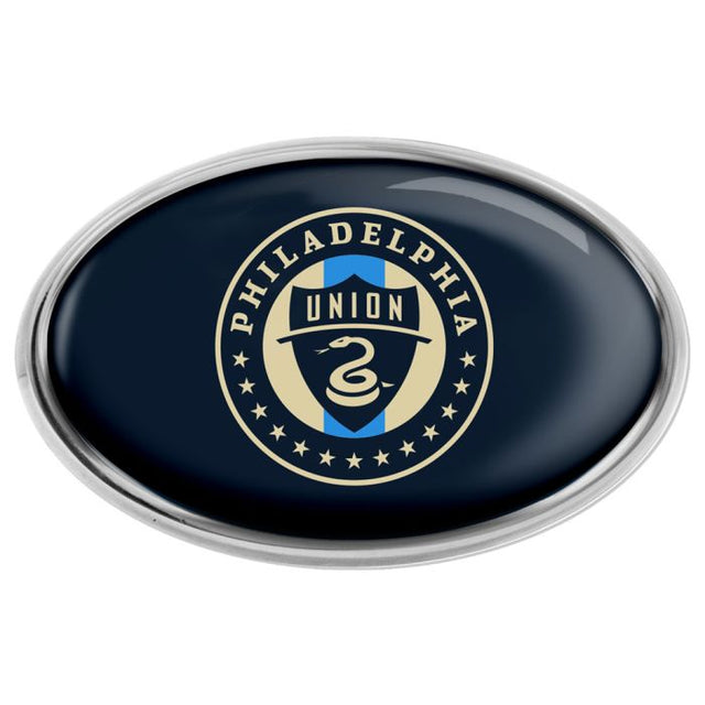 Emblema de metal cromado abovedado de Philadelphia Union